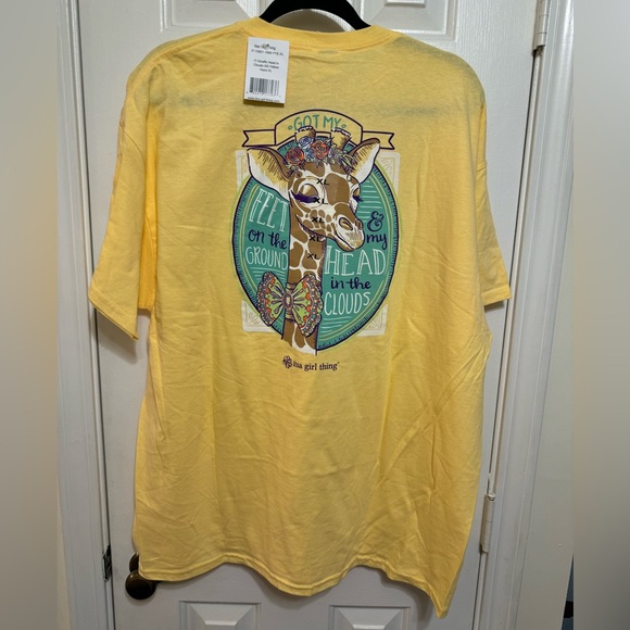 NWT Its a girl thing short sleeve yellow tshirt XL - Picture 2 of 4